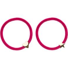 Dark 2 pk Velvet Hair Tie Pink