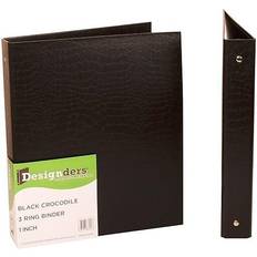 Jam Paper Crocodile Standard 1" 3-Ring Non-View Binder, Black (751CBL) Black