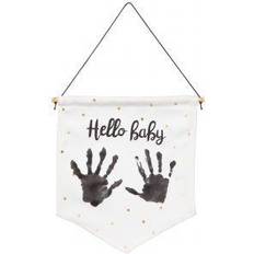 Bianco Impronte di Mano e Piede Baby Art My Flag Bandierina Personalizzabile