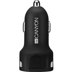 Intelligent lader Canyon CNE-CCA04B, universal car charger, 2x USB, 5V 2.4A, intelligent charging technology, black