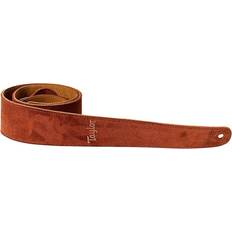 Taylor Logo Suede Guitar Strap Chocolat Brown