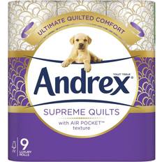 Cleaning Equipment & Cleaning Agents Andrex Supreme Quilts Toilet Roll 9 Rolls