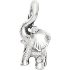 Elephant Medium Pendant - Silver/Diamonds