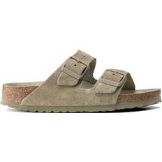 Braun - Herren Sandalen Birkenstock Arizona Soft Footbed Suede Leather - Faded Khaki