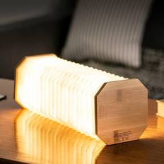 Natural Iluminaciones Gingko Bamboo Rechargeable Smart Accordion Lamp Luz nocturna