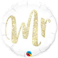 Qualatex 91206 18 in. Mr Glitter Gold Flat Foil Balloon Pack of 5