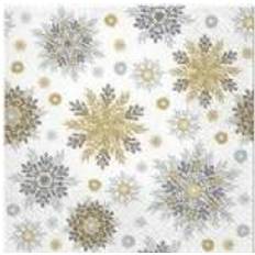 Oro Servilletas de papel Napkins Snowflakes silver-gold 33x33cm 20pcs