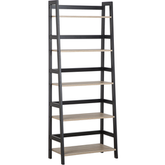 Sort metal reol Beliani Reol Lyst Træ Sort Metal 163 64 5 Hylder Etage Dekorativ Industriel