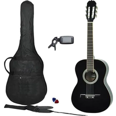 Max MAXMusic SoloArt Klassik gitarr set, svart, Gitarrpaket Nylonsträngat Svartfärg