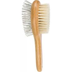 Trixie Double-sided brush, bamboo/natural wire bristles, 6x22