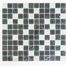 Mosaik fliser grå HUH Mosaik glas natursten CM M422 30,2x32,7 grå/svart