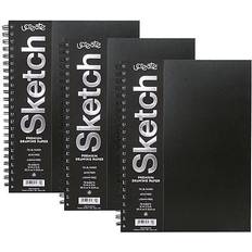 uCreate 9" x 12" Spiral Bound Sketch Pad, 75 Sheets/Pad, 3/Bundle (PACCAR37088-3) Black