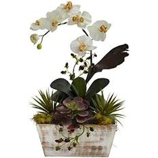 Nearly Natural Orchid and Succulent Garden Silk Flower