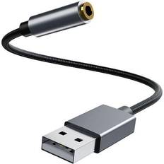 Aux usb kabler 24.se USB A - 3.5 mm M-F 0.3m