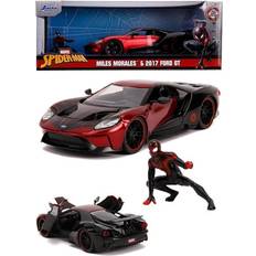 Jada Spiderman Miles Morales 2017 Ford GT legetøjsbil og figur i metal 17 cm