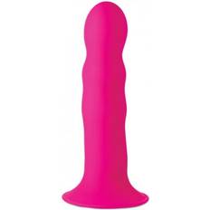 Pink dildo XR Brands Squeeze-It Wavy Dildo, Pink