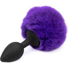 Purple Faux Fur Rabbit Tail With Silicone Plug S