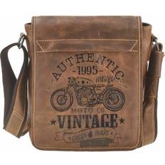 Leer - Man Schoudertassen Greenburry Umhängetasche Leder 24x26cm "Cafe Racer" antikbraun 0830-25