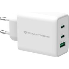 Caricabatterie - USB-PD (Consegna di Alimentazione USB) Batterie e Caricabatterie Conceptronic ALTHEA12W Caricabatterie 3 Porte 65W GaN USB PD Bianco