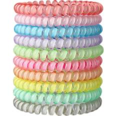Color 10 Piece Spiral Hair Ties, Coil elastics Hair Ties,Multicolor