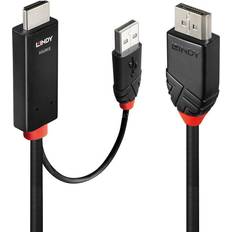 Lindy 41499 Adaptador De Cable 2 m HDMI USB DisplayPort Negro