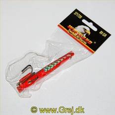 Miljøpirk Bounce 80g til havfiskeri. Red/Black