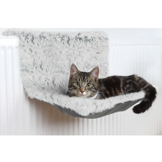 Trixie Radiator bed, for cats, white/black, long-haired plush, 45 ×