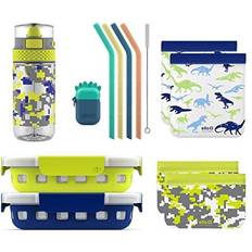 Green Lunch Boxes Ello 13-Piece Kids Food Storage Lunch Pack Set (Blue/Green)