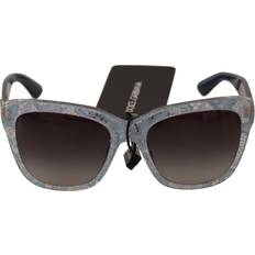 Dolce & Gabbana Blue Lace Acetate Gray Lens Logo Shades