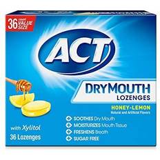 ACT Dry Mouth Lozenges With Xylitol, Sugar Free Honey-Lemon, Count