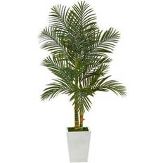 Nearly Natural 5.5Ft Golden Cane Artificial Palm Tree Planter