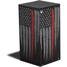 Gaming Accessories MightySkins Compatible with Xbox Series X - Thin Red Line Protective, Durable, Vinyl Decal wrap Cover Change Styles