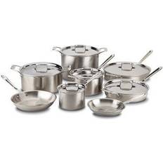 All clad stainless steel cookware set All-Clad D5 Cookware Set with lid 14 Parts