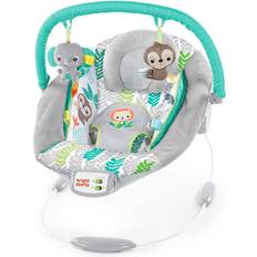 Bright Starts Sdraietta Comfort Jungle Vines, Arco Giochi con 2 Peluche, 7 Melodie, Volume Regolabile, 0-6 mesi