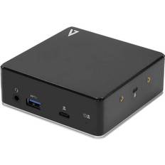 Concentradores USB V7 V7-Hub USB-C Docking Station 3.5 mm Gigabit Ethernet