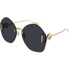 Gucci Geometriske Oversized Solbriller med GG Logo - Gul