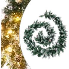 Noël Guirlandes et Confettis vidaXL Guirlande de Noël avec Lumières LED Guirlande Artificielle Ornement de Fête Décoration de Vacances Ornement de Noël Jardin Vert 2,7 m PVC