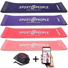 Multicoloured Resistance Bands Sport2people Booty Shape 4 Set Bands Multicolor