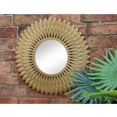 Cheap Wall Mirrors Large Gold Feather Design Wall Mirror