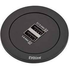 Evoline one Evoline 159280001200 Worktop socket 2x Black