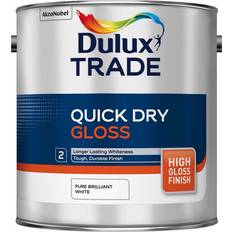 Dulux Trade Quick Dry Gloss Wood Paint Pure Brilliant White 2.5L