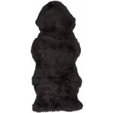 Sort Skind Natures Collection Premium langhåret Lammeskind 135 Sort cm