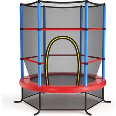 Blue Trampolines Costway Kids Trampoline 140cm x 162cm + Safety Net