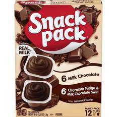 Puddings & Desserts Snack Pack Chocolate Fudge Milk Chocolate Swirl Chocolate Pudding 39oz 12 pcs