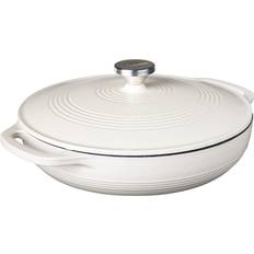 Cast Iron Hob Shallow Casseroles Lodge - with lid 0.9 gal