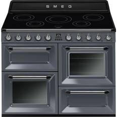 110 cm Glaskeramiske komfurer Smeg TR4110IGR2 Komfur Grå, Hvid