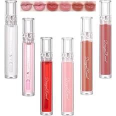 Brillance Boîtes cadeau et Ensembles 6 Colors Glitter Lip Gloss Set Hydrating Long Lasting Non-Stick Cup Moisturizi