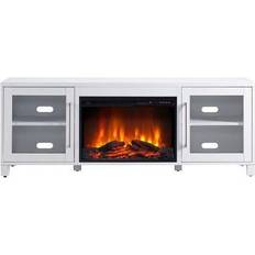 Furniture Ursula TV Stand with Log Fireplace