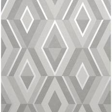 Fine Decor Shard Geometric Stone Silver Metallic Wallpaper