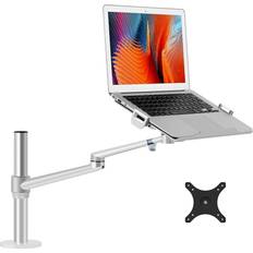 Vesa 100 x 100 Viozon Laptop/Notebook/Projector Mount Stand,Height Adjustable Single Arm Mount Support 12-17 inch Laptop/Notebook/Tablet, Free Removable VESA 75X75 and 100X100 for Monitor 17-32 inch (Silver)